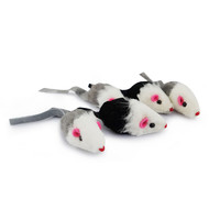田田猫 宠物猫玩具逼真小老鼠猫玩具耗子剪毛老鼠5只装