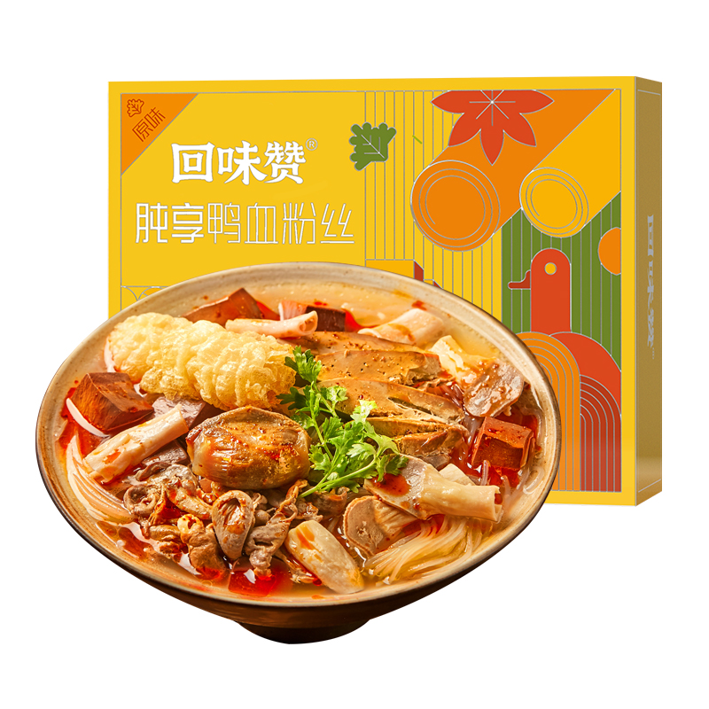 回味赞 方便速食加量升级版南京肫享鸭血粉丝汤270.5g*1盒米线面