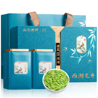 山水西湖西湖龙井茶叶绿茶2023新茶明前特级西湖龙井茶年货盒250g