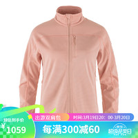 FJALLRAVEN北极狐2024春季女士户外舒适透气贴身抓绒夹克87142 302粉玫瑰 M