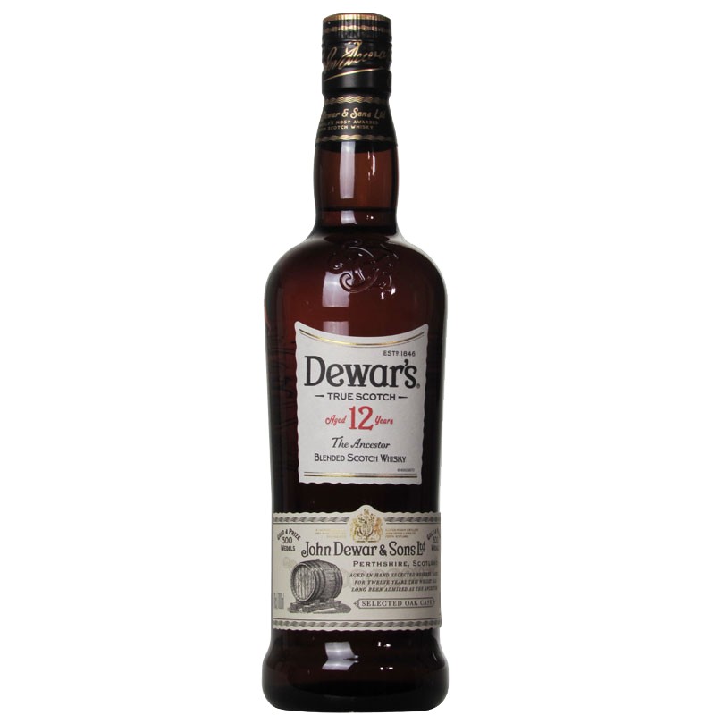 Dewar's 帝王 洋酒 Dewar's whisky 调配型苏格兰威士忌  12年700mL1瓶