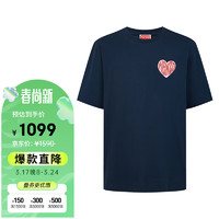 KENZO 凯卓 高田贤三男士午夜蓝棉质logo印花短袖T恤 FD6 5TS115 4SO 77 XL