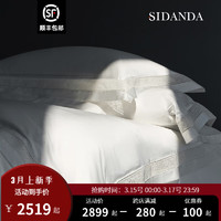 SIDANDA 诗丹娜 140支进口匹马棉四件套法式纯白色全棉套件镂空刺绣轻奢 凝影白 床1.5200*230