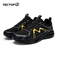 探拓（TECTOP）跑步鞋男款轻便透气跑鞋网面运动男鞋徒步鞋 男款经典黑/金 43