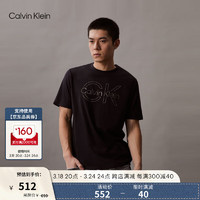 Calvin Klein Jeans24春夏男士休闲通勤经典字母印花纯棉短袖T恤40BC808 BAE-太空黑 XXL
