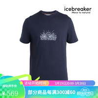 icebreaker男款美丽诺150 Tech Lite IB Grown Naturally短袖T恤-0A56WY 401-午夜蓝 M