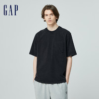Gap男女装2024春季logo复古做旧圆领短袖T恤套头上衣877013