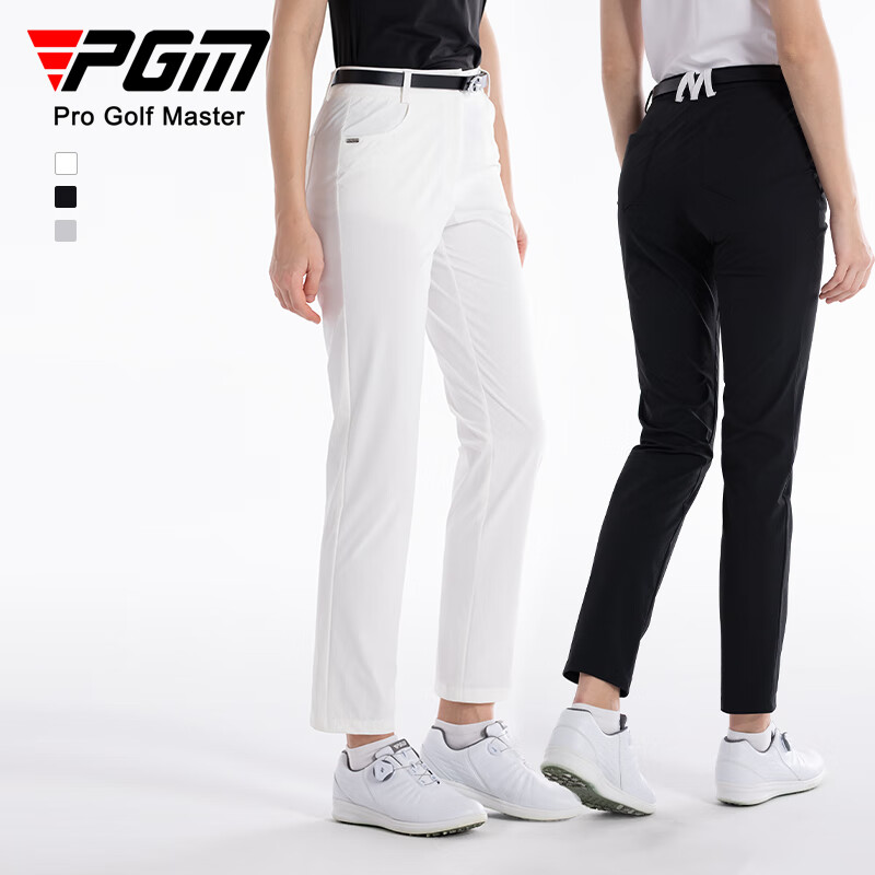 PGM 高尔夫裤子女 春夏直筒裤 百搭运动长裤服装 后腰特色尔仔设计 KUZ173-白色 XS