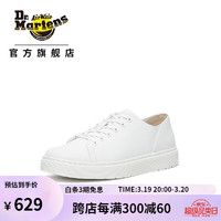 马丁（DR.MARTENS）Dante 气质小白鞋经典简约白色男女款马丁单鞋 白色 41