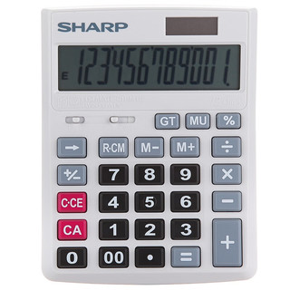 SHARP 夏普 CH-M12 WH 12位财务办公商务计算器 桌面小号台式小号办公计算器 财务商务适用