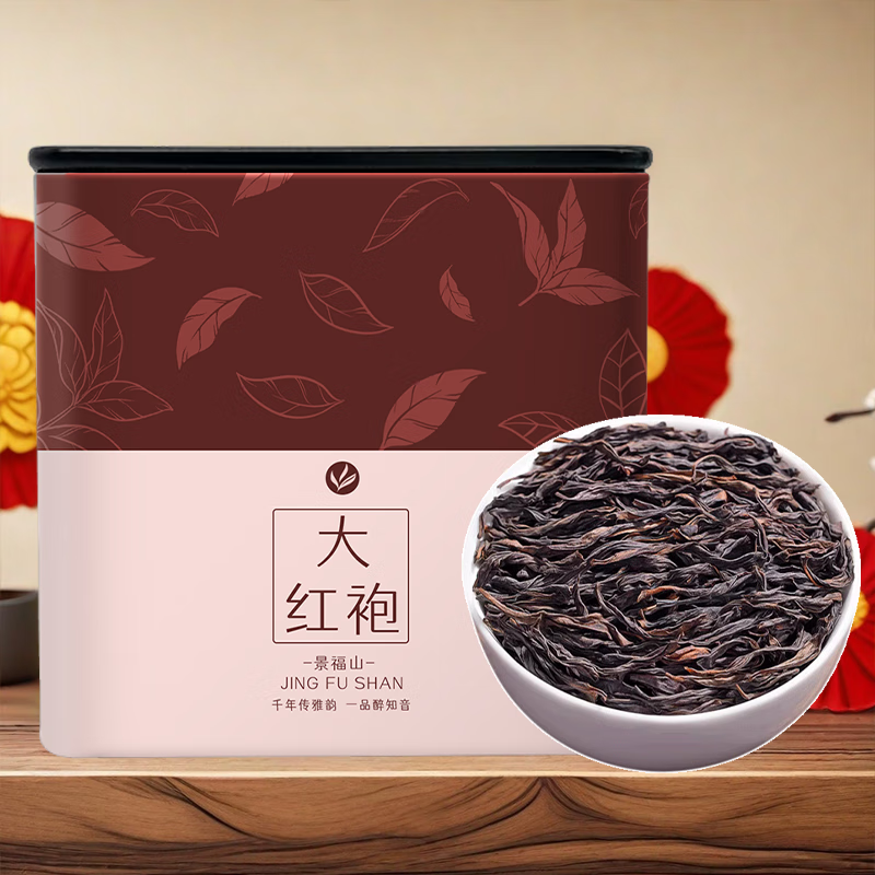 景福山景福山 特级大红袍新茶岩茶肉桂手作高山乌龙茶浓香型茶叶70g罐装 景福山大红袍一罐 无规格