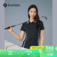 Rapido雳霹道2024年春季女士公主线修身日常短袖polo衫CP4142E02 藏青色 155/80A