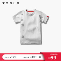 特斯拉（Tesla） 儿童圆领T恤特斯拉logo休闲赛车条纹2.0 白色 6