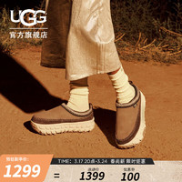UGG 夏季男女同款厚底轮胎底一脚蹬懒人鞋 1154530 CTC  栗色/陶土褐白色