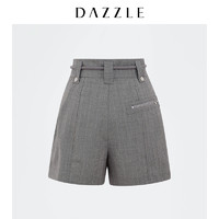 DAZZLE 地素奥莱 精纺羊毛系带直筒休闲短裤女2D2Q1241E