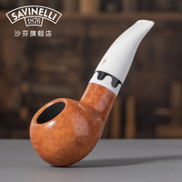 沙芬（SAVINELLI）高颜值石楠木烟斗大号厚斗壁V草番茄斗型P446嘉年华之巴兰佐内面 【大号作家式斗型】光面斗