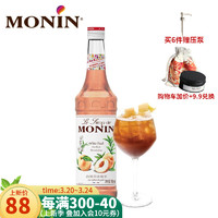 莫林（MONIN） 白桃风味糖浆玻璃瓶装700ml咖啡伴侣鸡尾酒奶茶果汁饮料浓缩糖浆 白桃风味糖浆 700ml