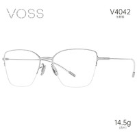 VOSS 芙丝 日本进口薄板半框近视镜框男女款光学镜架V4042  C03枪色