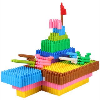 儿童塑料拼插火箭子弹头积木拼装益智玩具5幼儿园宝宝男孩女孩6岁