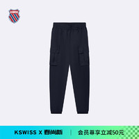 盖世威（K·SWISS）男裤 24春季 休闲简约梭织长款运动裤 109885 495深靛蓝 L