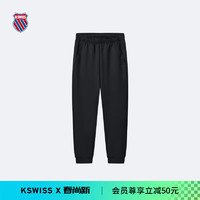 盖世威（K·SWISS）24年春季针织中腰长裤男百搭休闲时尚轻奢运动裤109996 008正黑色 L