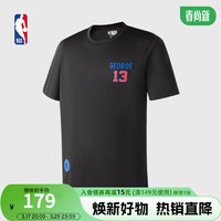 NBA中性短袖夏季男女运动休闲黑色T恤户外宽松圆领速干短袖 快船乔治/黑色 XL