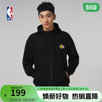 NBA【单链待定】洛杉矶湖人队 新年-宽松拉链开衫卫衣 湖人队/子夜黑 XL