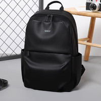 高尔夫（GOLF）背包男士大容量双肩包男韩版书包15英寸电脑包旅行包 黑色 时尚款-黑色