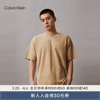 Calvin Klein Jeans24春夏男士休闲通勤字母印花纯棉短袖T恤ZM02708 PF2-卡其 XL
