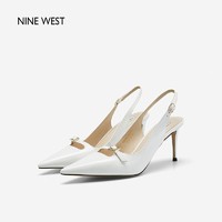 百亿补贴：NINE WEST 玖熙 包头凉鞋女2023年夏季新款漆皮优雅法式后绊带女鞋