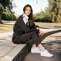 Reebok 銳步 官方女子黑白撞色時尚潮流運動休閑短款舒適修身顯身材外套