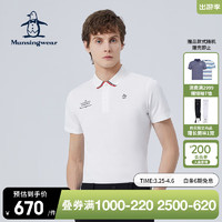 万星威（Munsingwear）高尔夫24春夏男士翻领Polo衫修身弹力短袖T恤 N921 M