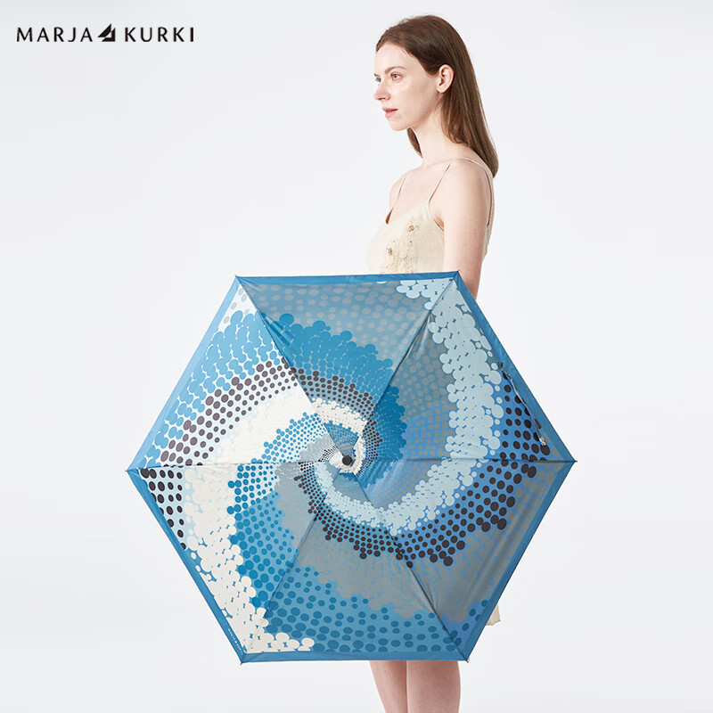 玛丽亚.古琦（玛丽亚古琦 MARJA KURKI）太阳伞防紫外线 轻便加厚彩胶防晒遮阳伞 印花五折晴雨伞 紫色 6骨