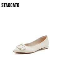 STACCATO 思加图 新款豆乳鞋奶油鞋软底温柔平底单鞋9A901CQ3C