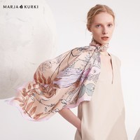 MARJA KURKI 玛丽亚古琦 玛丽亚.古琦（MARJAKURKI）生日新年礼物送长辈大方巾欧美风优雅气质高档桑蚕丝丝巾女礼盒装森林妖精1LL120202黄