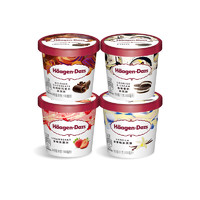【冷链到家】哈根达斯冰淇淋四联杯分享装经典草莓巧克力味冰激凌