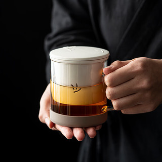 茶水分离陶瓷玻璃茶杯 蜻蜓-泡茶杯 350ml