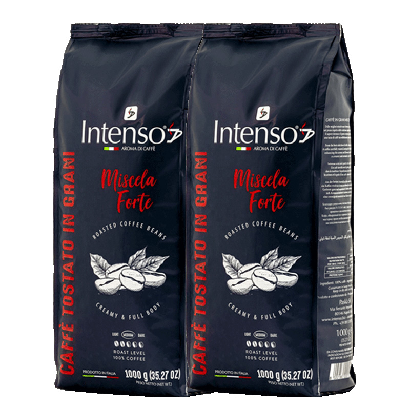 INTENSO意大利咖啡豆意式浓缩拼配口感特浓1kg*2