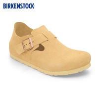 BIRKENSTOCK勃肯软木休闲鞋男女同款绒面London系列 米色窄版1027600 38