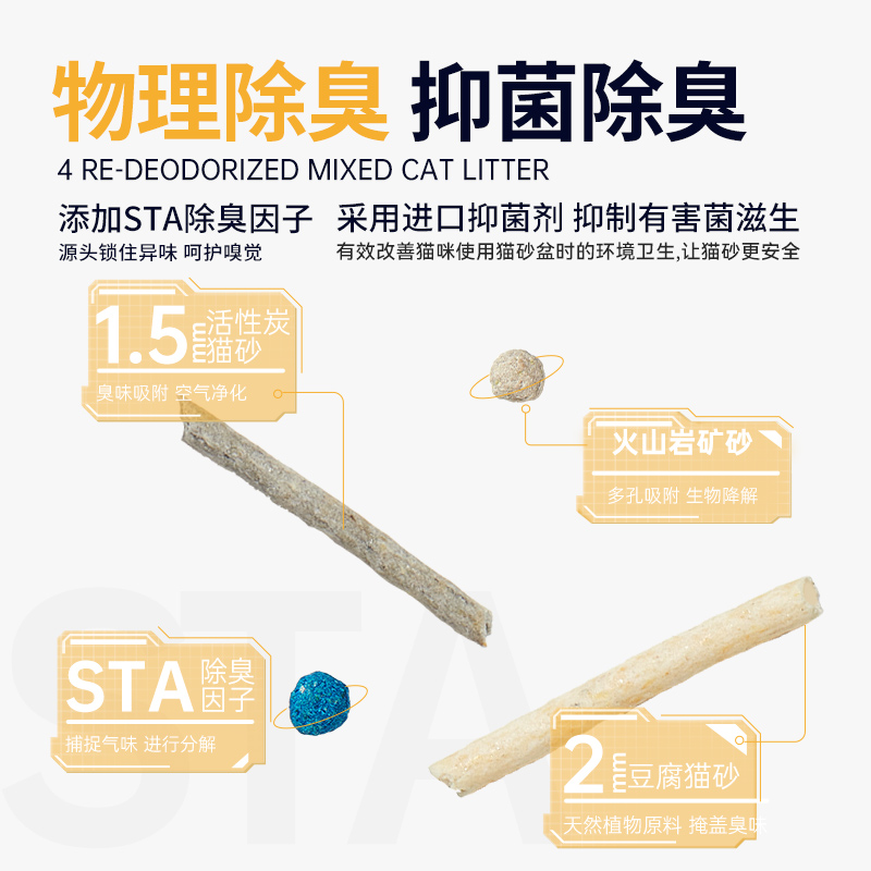 坦克小希好用混合猫砂除臭豆腐砂净尘膨可冲12包