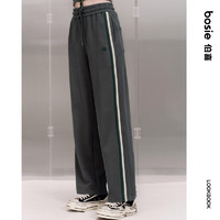 bosie 小花人系列bosie春季新款卫裤女美式复古运动直筒裤