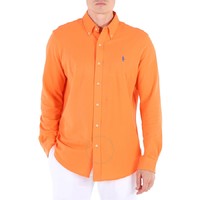 限尺码：Polo By Ralph Lauren 橙色羽量级logo刺绣男式纽扣衬衫 710654408072