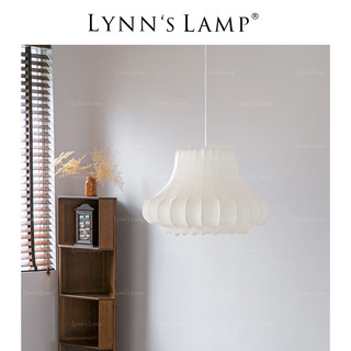 立意 Lynn's立意 日式蚕丝吊灯 奶白侘寂风书房卧室奶油风客厅艺术灯具