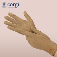 CORGI英国手套女冬季加绒保暖骑电动车防寒德绒运动手套 棕色
