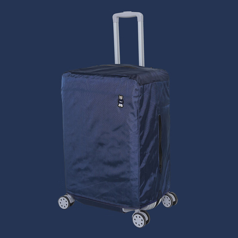 百鸣威牛津布行李箱保护套拉杆旅行箱套防尘罩袋防水20/24/28寸加厚耐磨 藏青小熊【24寸】牛津布