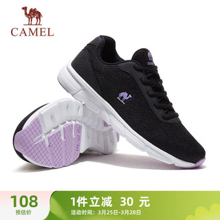 CAMEL 骆驼 轻便透气基础通勤健步女鞋运动鞋子 K23C09L7050 黑色 39