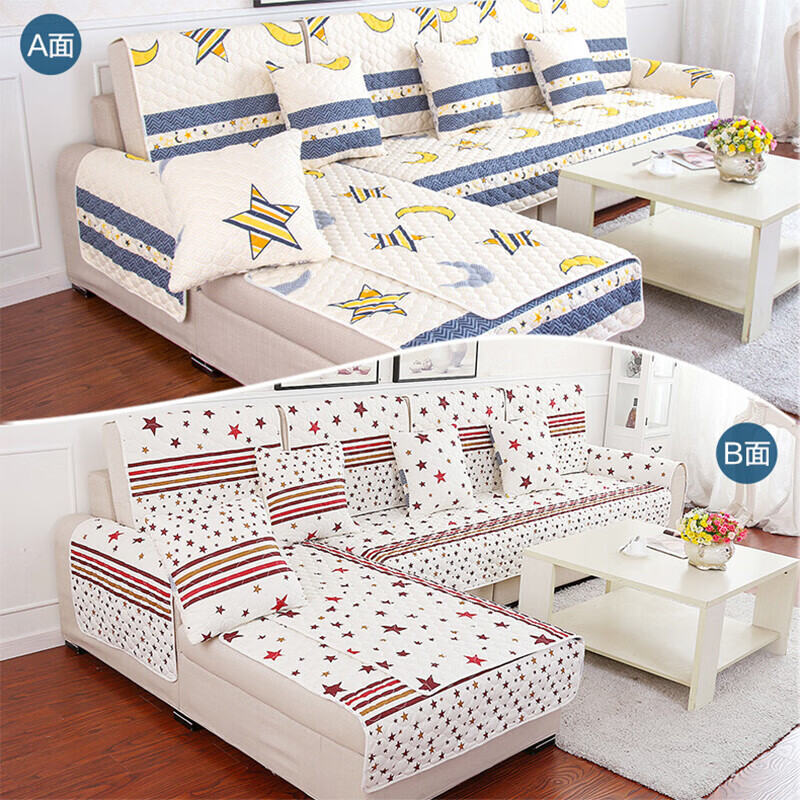 富居双面印花沙发垫坐垫沙发巾 双面印花 90*90cm