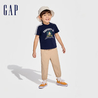 Gap 盖璞 男童2024春夏新款布莱纳熊圆领短袖T恤儿童装纯棉上衣891986