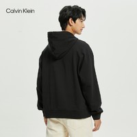Calvin Klein  Jeans春秋男士时尚纯棉简约刺绣字母连帽套头卫衣40H_M231 001-黑色 M  （130-150斤）