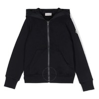 MONCLER 盟可睐 男童海军蓝徽标镶边纯棉连帽衫 H29548G00036-809B3-778